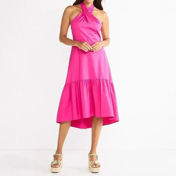 Nine West Pink Halter Dress Midi Length Size XXL - Picture 2 of 6